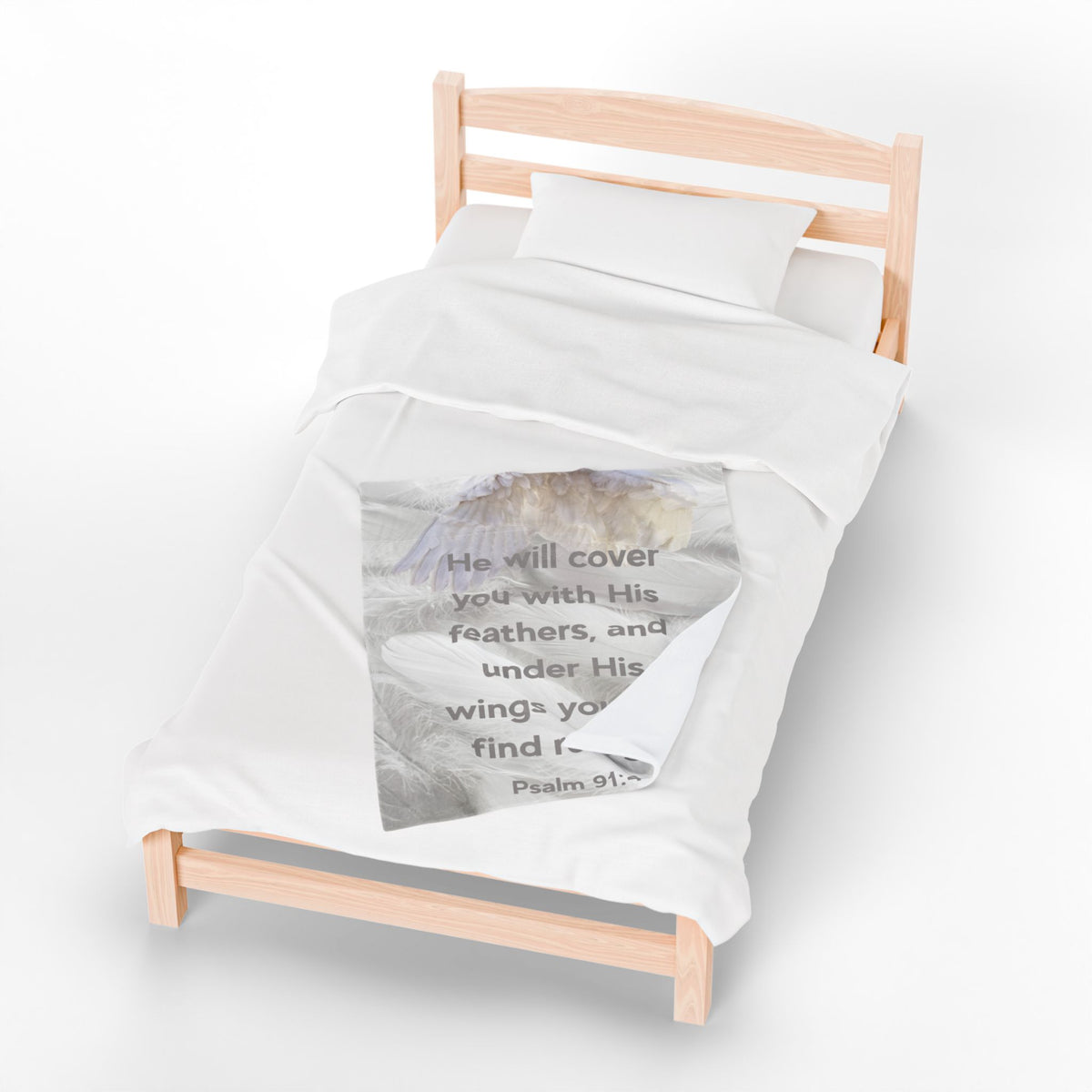 Psalm 91:4 - Cozy Velveteen Plush Blanket