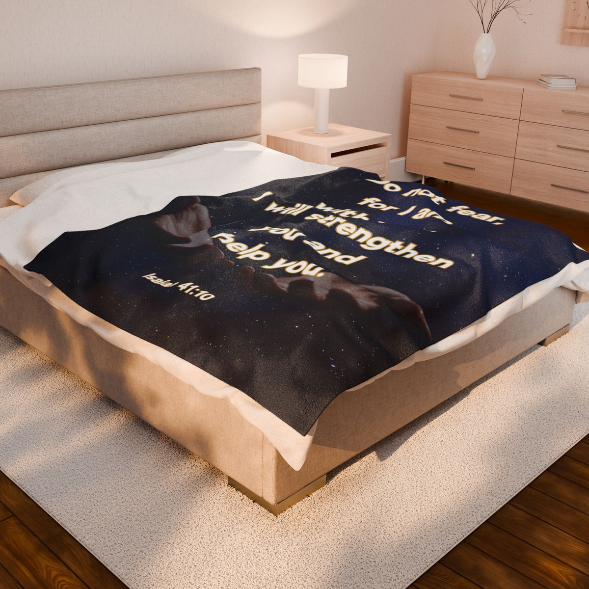 Do Not Fear, For I Am With You, Isaiah 41:10 - Cozy Velveteen Plush Blanket