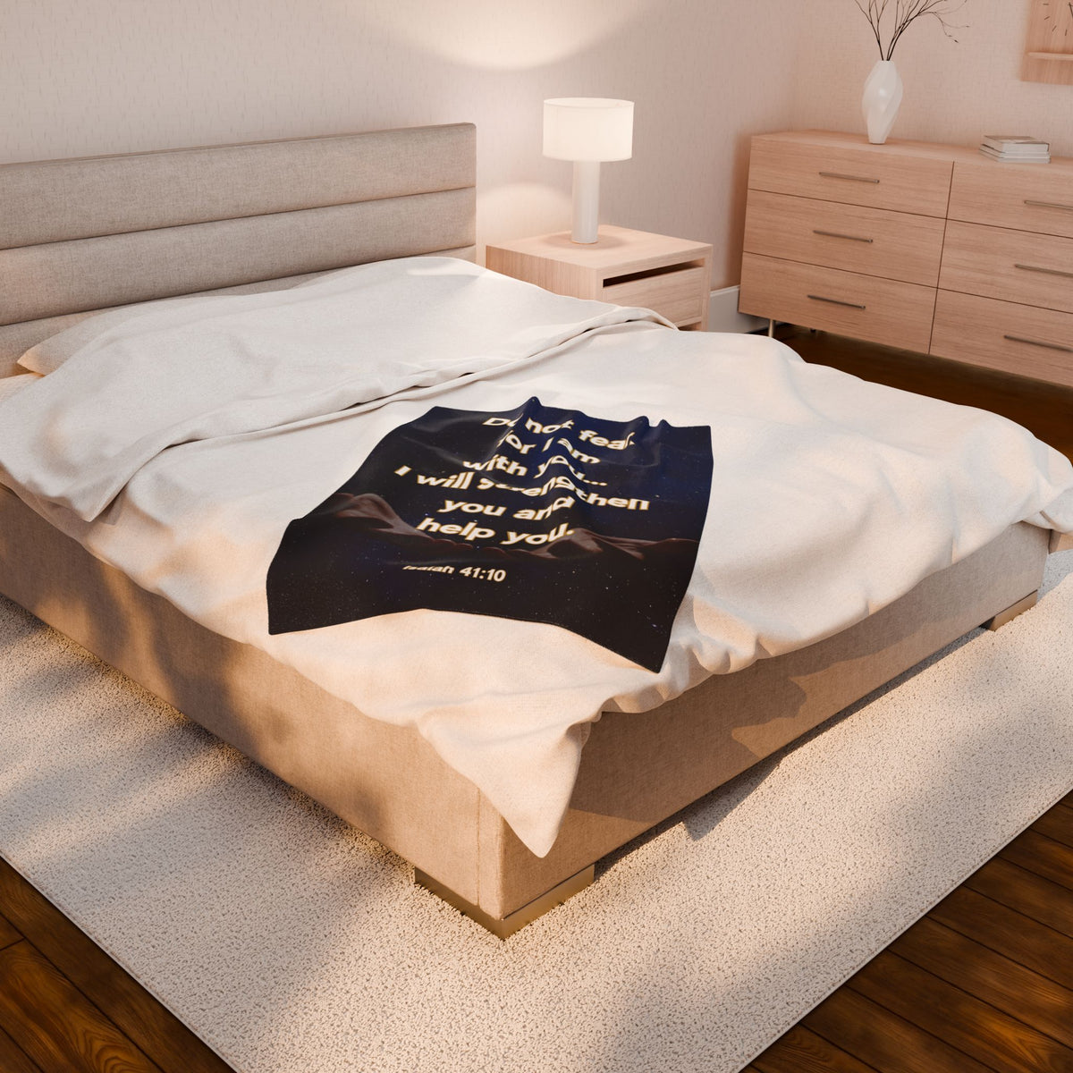 Do Not Fear, For I Am With You, Isaiah 41:10 - Cozy Velveteen Plush Blanket