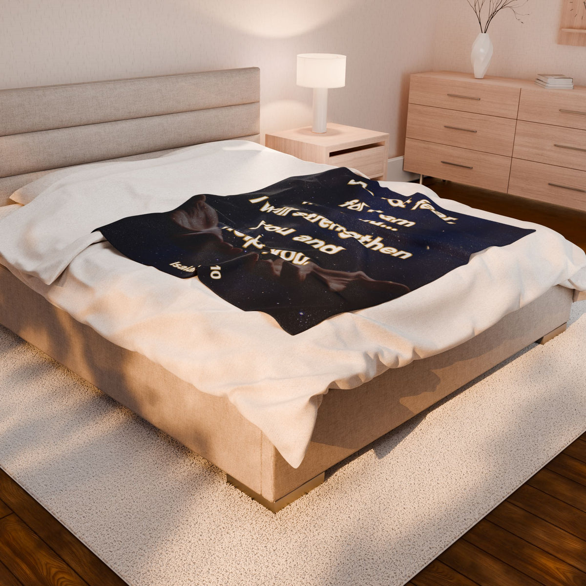 Do Not Fear, For I Am With You, Isaiah 41:10 - Cozy Velveteen Plush Blanket