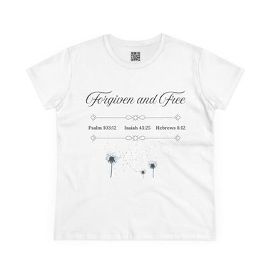 Forgiven and Free 100% Cotton Shirt for Daily Comfort, Christian Faith, Gift for Her, Bible Verse Apparel