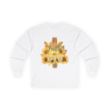 Faith That Stays Sunflower Cross Long Sleeve Tee