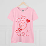 Love Is...1 Corinthians 13:4-7 Women's mid-weight cotton t-shirt. Love-Themed Women's Cotton Tee, Heart Graphic Shirt, Gift for Her