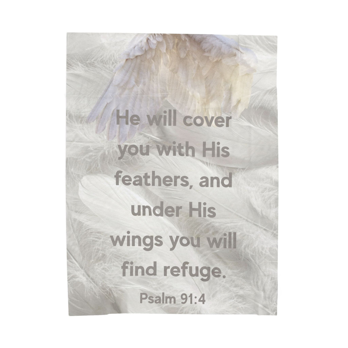Psalm 91:4 - Cozy Velveteen Plush Blanket
