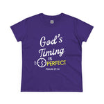 God's Timing is Perfect T-Shirt Women's 100% Cotton Tee - Psalm 27:14 Short Sleeve T-Shirt Streetwear Faithful Design