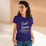 God's Timing is Perfect T-Shirt Women's 100% Cotton Tee - Psalm 27:14 Short Sleeve T-Shirt Streetwear Faithful Design