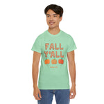 Fall Y'all Cozy Fall Cotton T-Shirt for Thanksgiving, Harvest Celebrations, Family Gatherings, Seasonal Wear