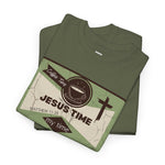 Jesus Time Coffee Time Me Time Unisex T-Shirt Matthew 11:28 Short Sleeve Crew Neck Fitted Cotton Top for Summer