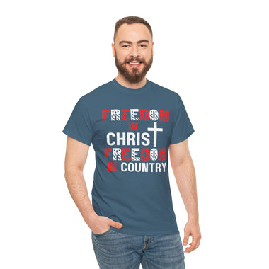 Faith & Freedom Tee - Unisex Cotton T-Shirt, Patriotic Apparel, Christian Gift, Freedom Statement Shirt, Independence Day Style