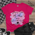 Jesus Saw My Mess and Still Called Me Worthy Women's Cotton Faith Tee - Inspirational Christian T-Shirt, Bible Verse Gift,  Uplifting Message Apparel, Everyday Wear