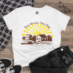 New Mercies, New Day Sunrise Inspirational Women's Cotton Tee, Faith T-Shirt, Morning Motivation Top, Christian Apparel, Scripture Shirt