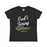 God's Timing is Perfect T-Shirt Women's 100% Cotton Tee - Psalm 27:14 Short Sleeve T-Shirt Streetwear Faithful Design
