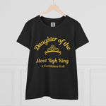 Daughter of the Most High King Inspirational Tee 2 Corinthians 6:18 Casual Cotton Short Sleeve Fitted Crew Neck Top for Women Summer Streetwear