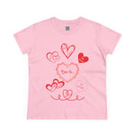 Love Is...1 Corinthians 13:4-7 Women's mid-weight cotton t-shirt. Love-Themed Women's Cotton Tee, Heart Graphic Shirt, Gift for Her
