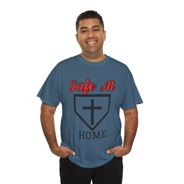 Safe At Home Unisex Heavy Cotton Tee - Baseball Diamond Cross Graphic