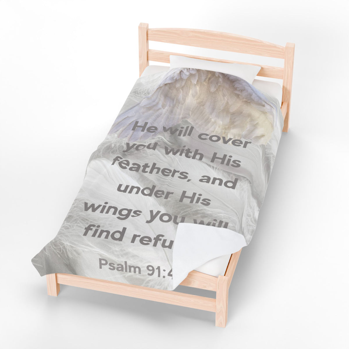 Psalm 91:4 - Cozy Velveteen Plush Blanket