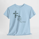Jesus Time Tea Time Me Time Unisex 100% Cotton Men's Tee Psalm 46:10 Crewneck T-shirt for Faith-Based Events