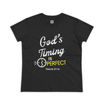 God's Timing is Perfect T-Shirt Women's 100% Cotton Tee - Psalm 27:14 Short Sleeve T-Shirt Streetwear Faithful Design