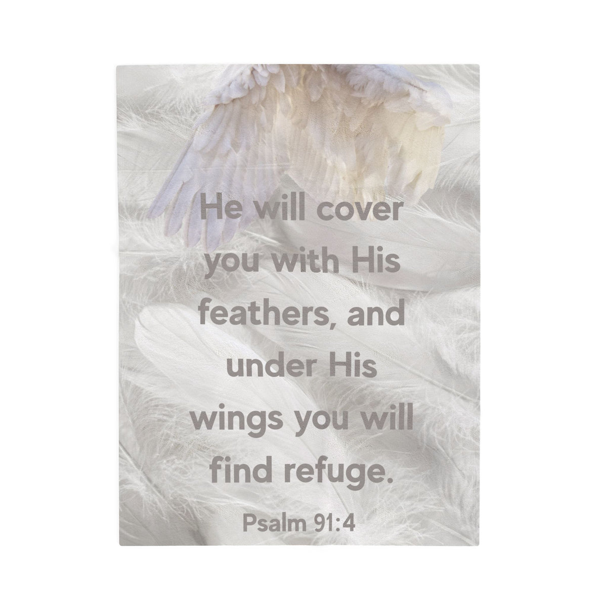 Psalm 91:4 - Cozy Velveteen Plush Blanket