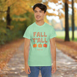 Fall Y'all Cozy Fall Cotton T-Shirt for Thanksgiving, Harvest Celebrations, Family Gatherings, Seasonal Wear