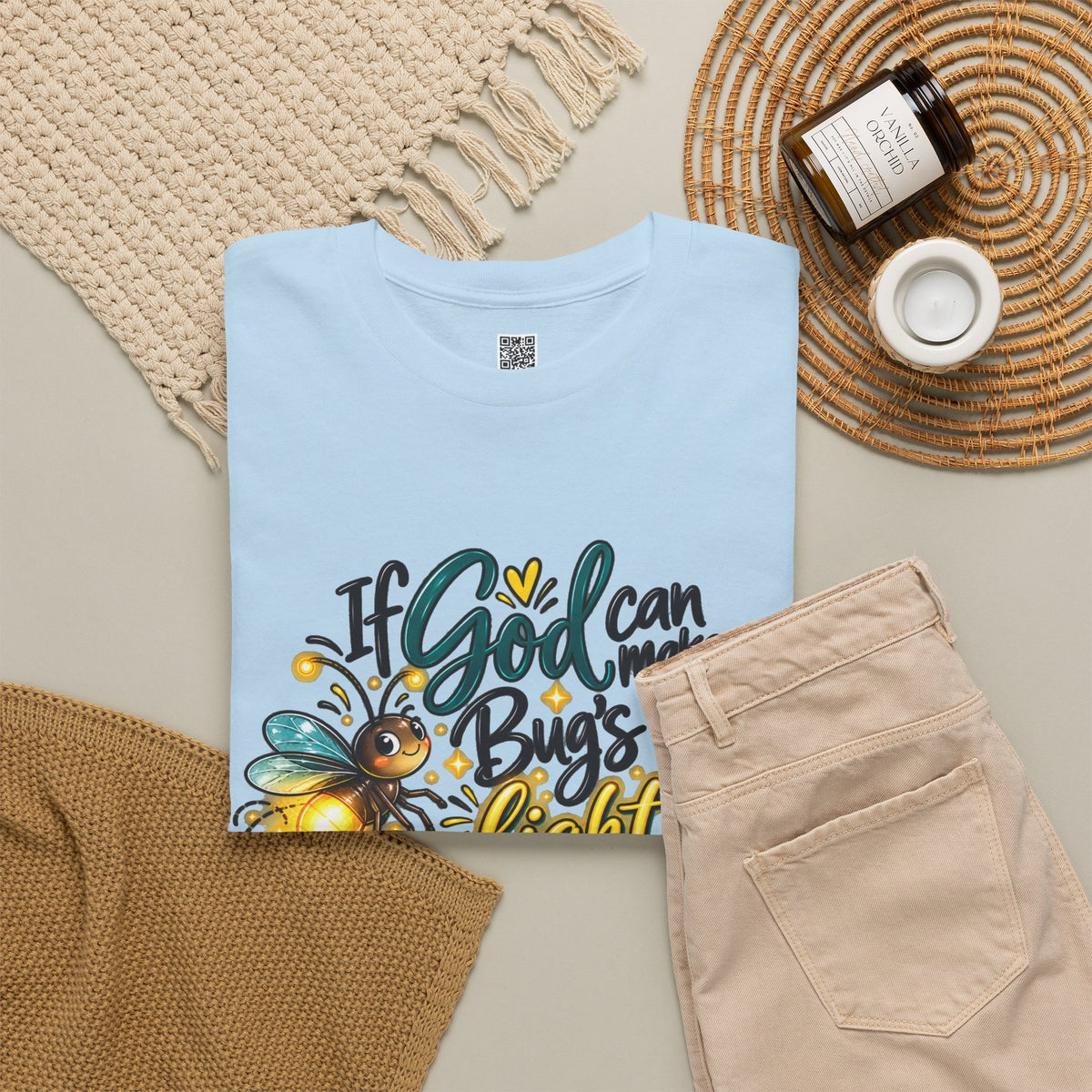 Firefly Faith T‑Shirt — "If God Can Make a Bug's Butt Light Up" Inspirational Tee
