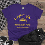 Daughter of the Most High King Inspirational Tee 2 Corinthians 6:18 Casual Cotton Short Sleeve Fitted Crew Neck Top for Women Summer Streetwear