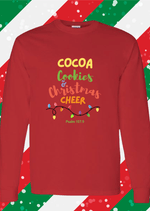 Christmas Cheer Long Sleeve Tee – "Coffee, Cookies & Christmas Cheer" Holiday Shirt