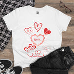 Love Is...1 Corinthians 13:4-7 Women's mid-weight cotton t-shirt. Love-Themed Women's Cotton Tee, Heart Graphic Shirt, Gift for Her
