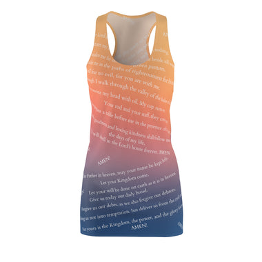 T-shirt Tank Dress with colorful Lord's Prayer text design