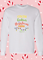 Christmas Cheer Long Sleeve Tee – "Coffee, Cookies & Christmas Cheer" Holiday Shirt