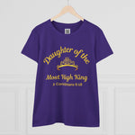 Daughter of the Most High King Inspirational Tee 2 Corinthians 6:18 Casual Cotton Short Sleeve Fitted Crew Neck Top for Women Summer Streetwear