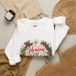 "Heaven and Nature Sing" Christmas Wreath Holiday Crewneck Sweatshirt