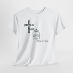 Jesus Time Tea Time Me Time Unisex 100% Cotton Men's Tee Psalm 46:10 Crewneck T-shirt for Faith-Based Events