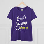 God's Timing is Perfect T-Shirt Women's 100% Cotton Tee - Psalm 27:14 Short Sleeve T-Shirt Streetwear Faithful Design