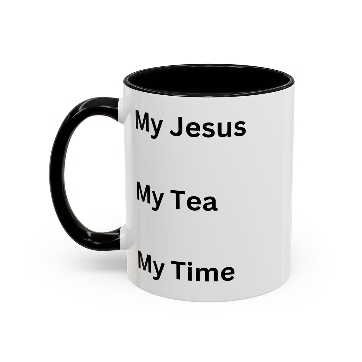 My Jesus, My Tea, My Time Black Two-Tone Ceramic Mug