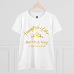 Daughter of the Most High King Inspirational Tee 2 Corinthians 6:18 Casual Cotton Short Sleeve Fitted Crew Neck Top for Women Summer Streetwear