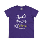 God's Timing is Perfect T-Shirt Women's 100% Cotton Tee - Psalm 27:14 Short Sleeve T-Shirt Streetwear Faithful Design