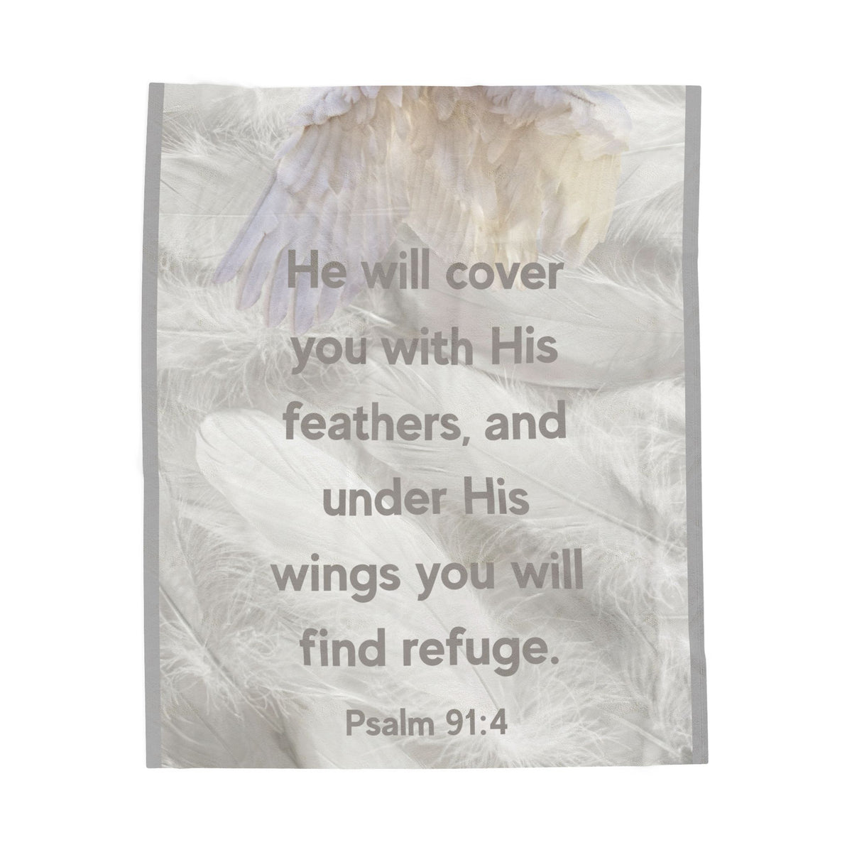 Psalm 91:4 - Cozy Velveteen Plush Blanket