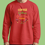 Christmas Cheer Long Sleeve Tee – "Coffee, Cookies & Christmas Cheer" Holiday Shirt