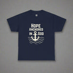 Black short sleeve shirt "Hope Anchored in God"